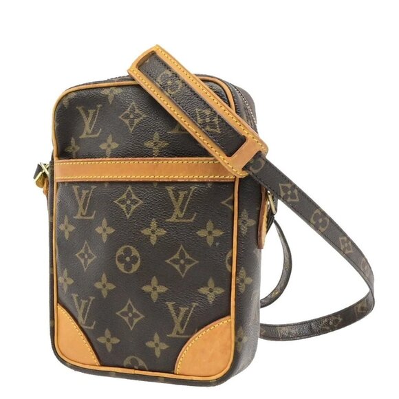 LOUIS VUITTON Danube Shoulder Bag Monogram Leather Brown France M45266 62EE085 - Picture 1 of 14